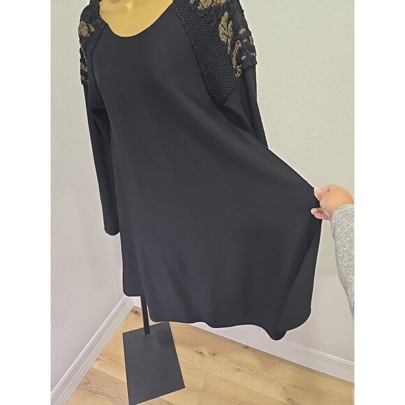 Crea Merino Wool Midi Dress Lagenlook Womans Euro 44 US 14 Trapeze Embroidered - Picture 3 of 8